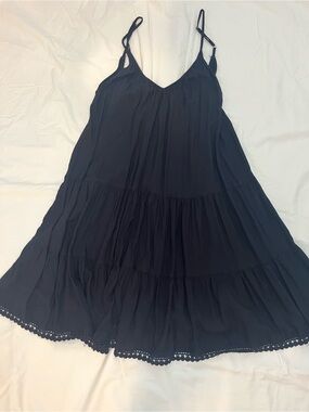 Black Spaghetti-Strap Tiered Dress - Women